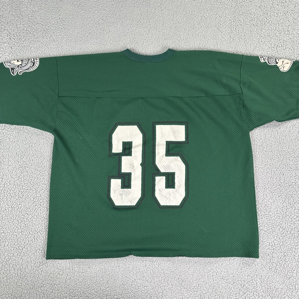 VTG 90s Logo 7 Michigan State Football Jersey #35 Men XX 54-56 Green Made in USA - Picture 14 of 16